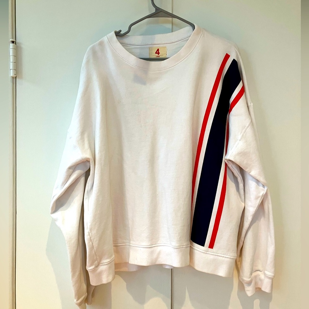 4hunnid white crewneck heavy blend sweatshirt mens size L